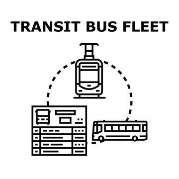 Public transportation fleet management network planning service Stock Illustration