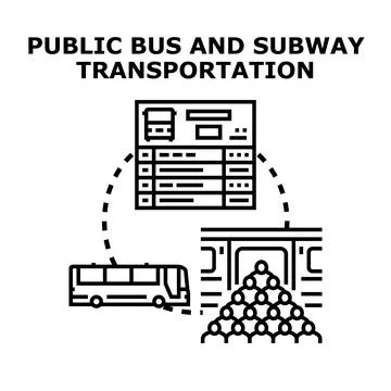 Public transportation options and timetable schedule interface Stock Illustration