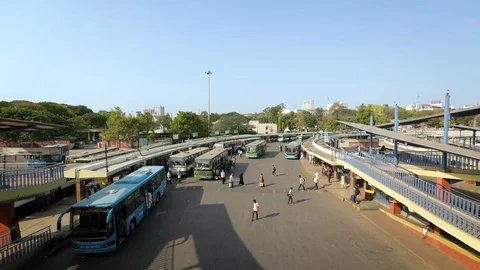 Public Transportation Time Lapse at Bangalore Stock Footage