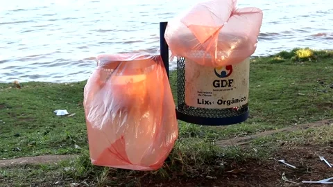 Public Trash Cans Stock Footage 139002991