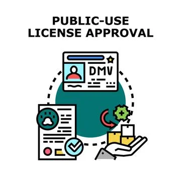 Public use license approval document process concept Stock Illustration