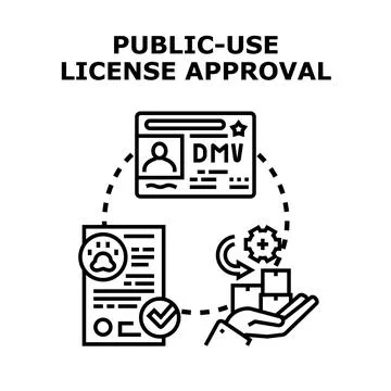 Public use license approval document process concept Stock Illustration