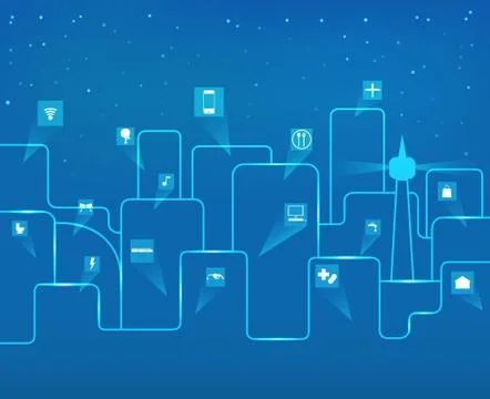 Public utility and light line of city abstract background Stock Illustration