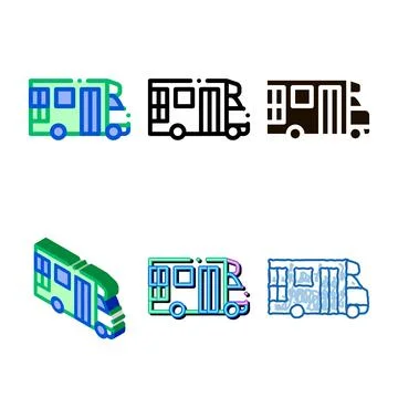 Public variants transport paratransit vector sign icon Stock Illustration