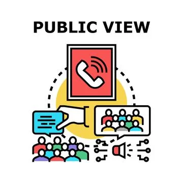 Public view audience discussion communication concept Stock Illustration