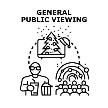 Public viewing entertainment event concept illustration Stock Illustration