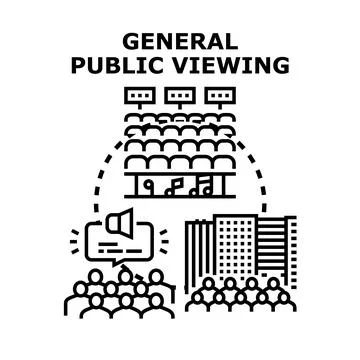 Public viewing event communication and audience gathering Stock Illustration