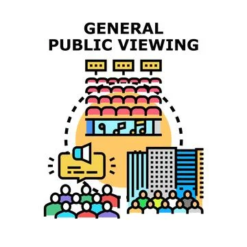 Public viewing event communication and audience gathering Stock Illustration