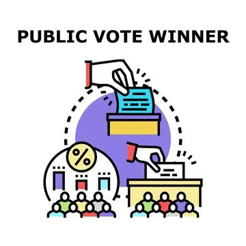 Public vote winner decision making process concept Stock Illustration