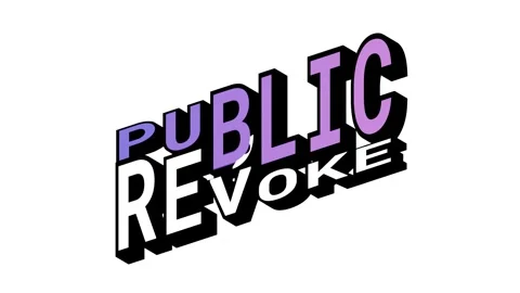 PUBLIC vs REVOKE, 3D Text Animation in Isometric View with Opposite Word Motion Stock Footage 314263831