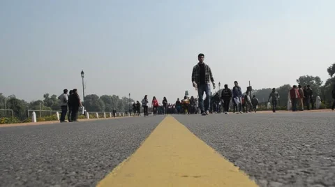 Public walking down street Stock Footage 68402883