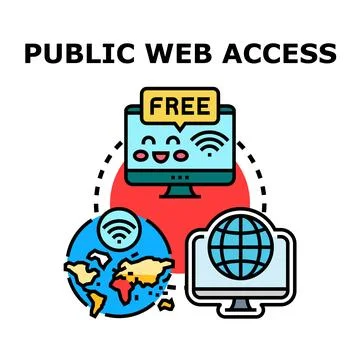Public web access for free internet network Stock Illustration
