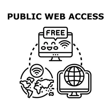 Public web access for free internet network Stock Illustration