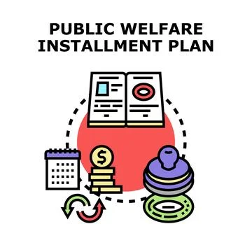 Public welfare installment plan concept illustration Ilustração Stock