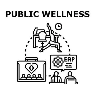 Public wellness concept developing employee health program Stock Illustration