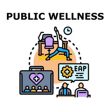 Public wellness concept developing employee health program Stock-Illustration