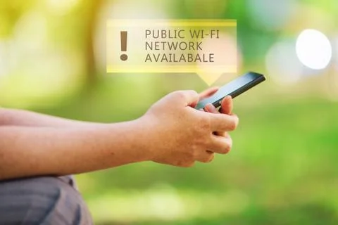 Public wi-fi network available Stock Photos