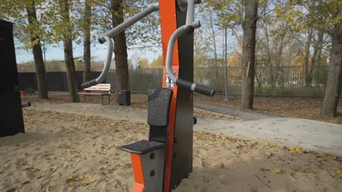 Public workout station provides space for physical activity Stock Footage 306460848