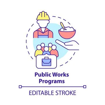 Public works programs concept icon Stockillustratie