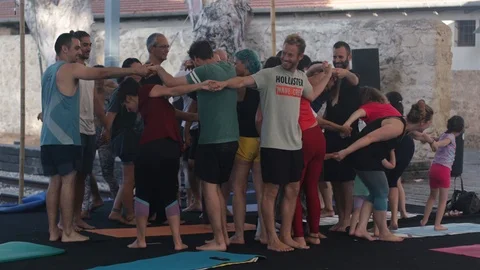 Public Yoga lesson Stock Footage 112254992