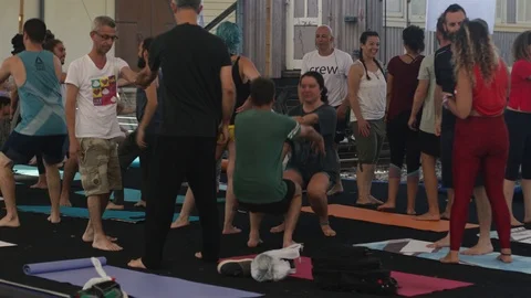 Public Yoga lesson Stock Footage 112255358