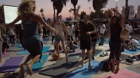 Public Yoga lesson Stock Footage 116749123