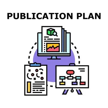 Publication plan concept for digital content strategy Stock Illustration