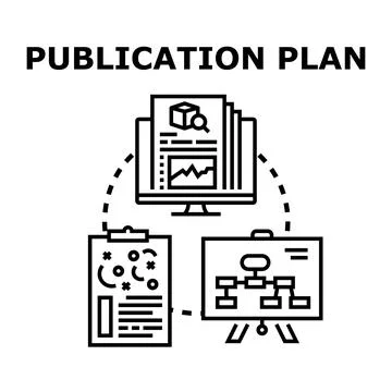 Publication plan concept for digital content strategy Stock Illustration