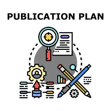 Publication plan development and content strategy Stock Illustration
