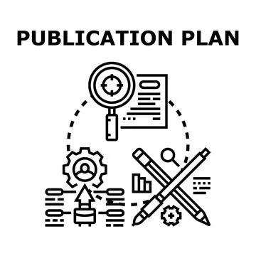 Publication plan development and content strategy Stock Illustration