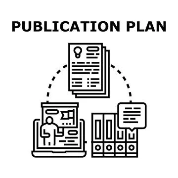 Publication plan strategy creating content and managing documents イラスト素材