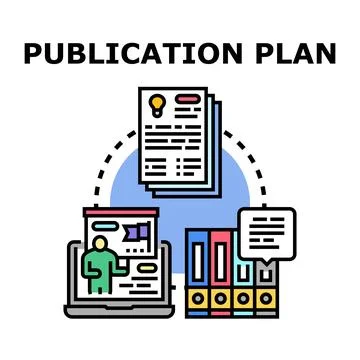 Publication plan strategy creating content and managing documents Stock Illustration