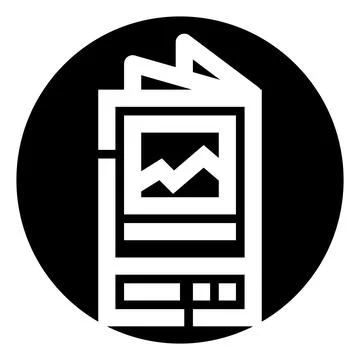 Publications and documents design flat icon concept Stock Illustration