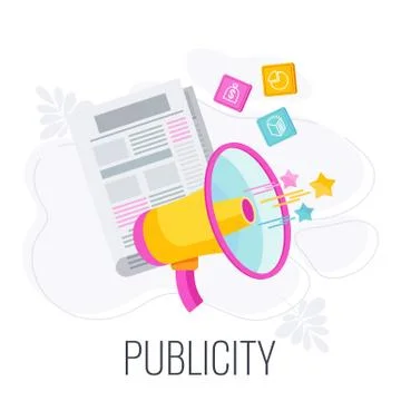 Publicity infographics icon. Flat vector cartoon illustration. Stock Illustration