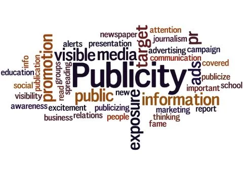 Publicity, word cloud concept Stock Illustration
