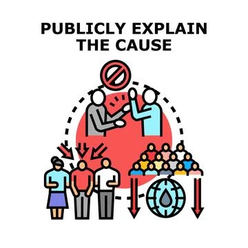Publicly explaining the cause of environmental impact Stock Illustration