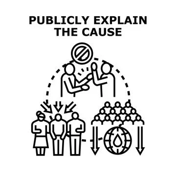 Publicly explaining the cause of environmental impact Stock Illustration