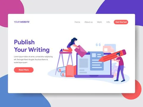 Publish Articles Illustration for Web Page Stock Illustration