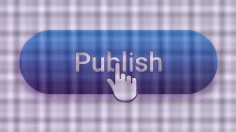 Publish Button Click Extreme Close Up Front View Stock Footage 146262514