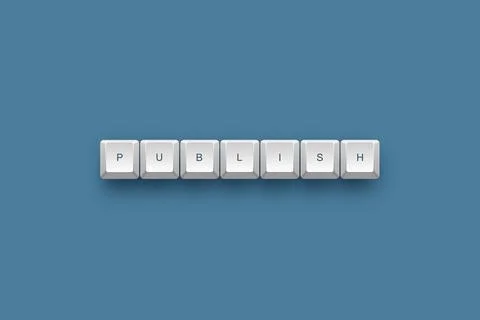 Publish text on a 3d keyboard button with shadow concept series Иллюстрация