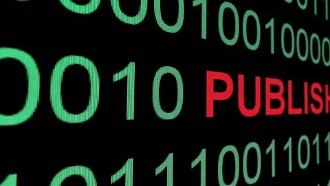 Publish text over binary data Stock Footage 113908336