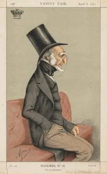 Published April 8, 1871: Vanity Fair: Statesman No., 81 "The Last Generatio.. Stock Illustration