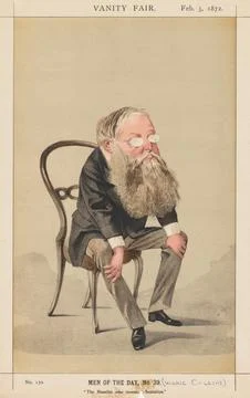 Published February 3rd, 1872: Vanity Fair: Men of the Day, No. 39 "The Nove.. Stock Illustration