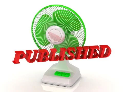 PUBLISHED- Green Fan propeller and bright color letters on a white background Stock Illustration