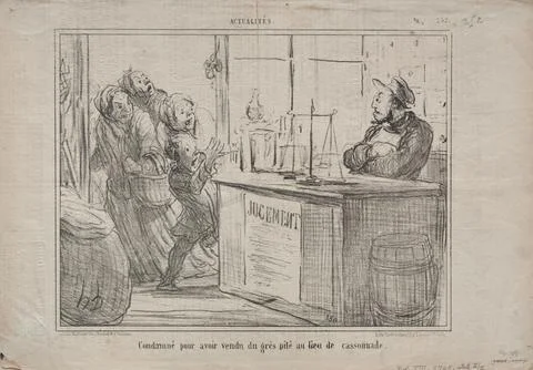 Published in le Charivari (7 December 1855): Actualities (No. 252): Condemn.. Stock Illustration