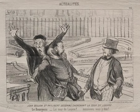 Published in le Charivari (7 July 1851): Actualities (plate 164): Jean Gouj.. Stock Illustration