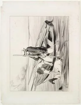 Published in Le Charivari (no du 11 juin 1843): Parisian Boatmen, plate 14:.. イラスト素材