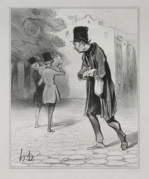 Published in le Charivari (no. du 5 dcembre 1841): The Bohemians of Paris, .. Ilustração Stock