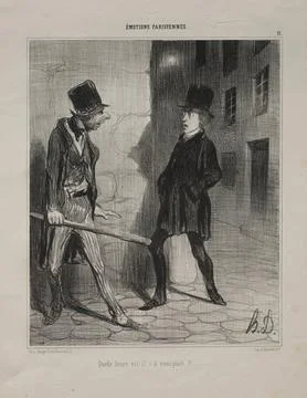 Published in le Charivari (no du 24 novembre 1839): Parisian Emotions, plat.. Ilustración de archivo