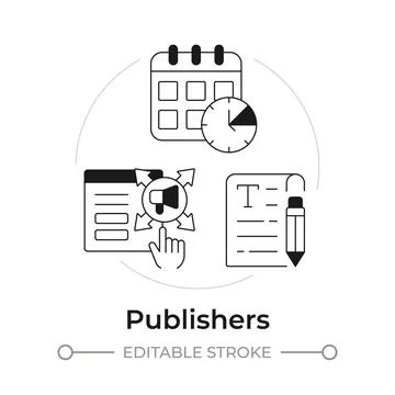 Publishers modern flat line concept icon Stock Illustration